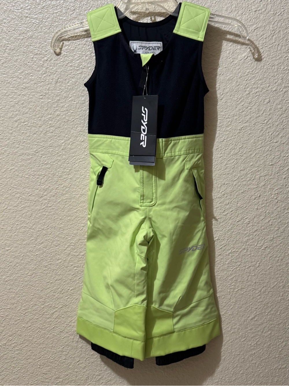 Spyder Kids Expedition Snow Pants Lime Green & Black Snow Bib 2